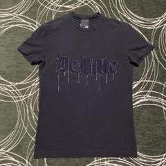 Versace ロゴ　プリントTシャツ　ブランド　emo Y2K Versace ロゴプリントTシャツブランドemo Y2K