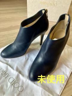 JIMMY CHOO オープントゥショートブーツ 37ハーフ ブラックのスムースレザーを使用したニーハイブーツ、ALIZZE KB 85。