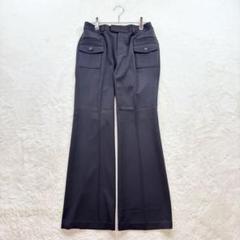 k1523　小泉アパレル【64-89】黒 ブーツカット ストレッチ ポケット
