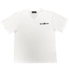 DEFTBLOW VネックTシャツ フクロウヘッドロゴ&フクロウタグ 白M