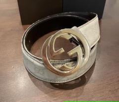 こ*キ様 GUCCI GGロゴバックル ベルト ホワイト GUCCI グッチホワイト GGロゴバックル ベルト 白ベルト サイズ95