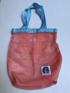台湾 Starbucks ピンクチェリー パッチワーク メッシュバッグ 台湾 Starbucks ピンクチェリー パッチワーク メッシュバッグ