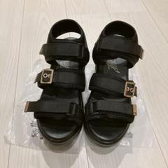 ブラックストラップサンダル 厚底9cm 【L】