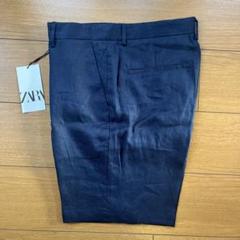 【新品/タグ付】ZARA 麻 リネン 紺色M ショートパンツ