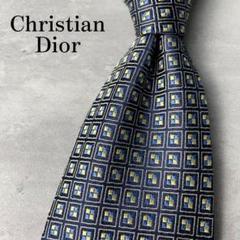 美品 Christian Dior ジャガード CD柄 花柄 小紋柄 ネクタイ 美品 Christian Dior ジャガード 格子柄 ネクタイ ネイビー 紺