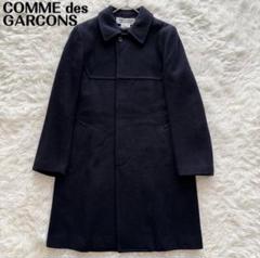 極美品⭐️コムデギャルソン ロングジャケット ウールギャバジン ブラック M コムデギャルソンCOMME des GARCONS ウールヘム変形デザイン