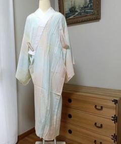3124　ちょっと変わったお召し　色無地　シック 3124ちょっと変わったお召し色無地シック