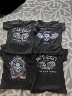 新品未使用　95.100㌢パンク系半袖Ｔシャツ４点まとめ売り　スカル　黒