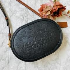 希少 未使用✨コーチ　ショルダーバッグ　丸型　ホースアンドキャリッジ　ブラック