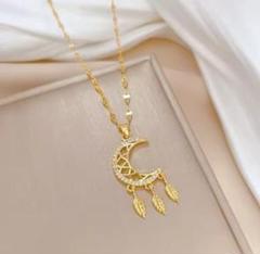 サージカルスステンレス ✨ネックレス 【大人気】 ムーン月ドリームキャッチャー
