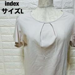 index ペールピンク フリル袖カットソー 半袖 トップス きれいめ【65】