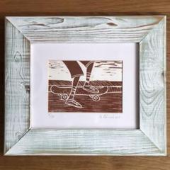 レア ヘザーブラウン 版画 Limited Linocut 希少品 リノカット