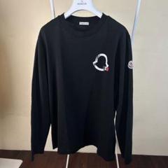 【新品未使用品】MONCLER黒 長袖Tシャツ MONCLER 黒 長袖 Tシャツ 新品タグ付きサイズ表記S オーバーサイズ