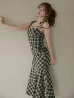 ワンピース Andmary Cecily check long dress ANDMARY Cecily check long dress - メルカリ