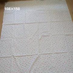 クリーム色 小花柄 綿生地 大判 108cm✕150cm