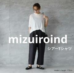ミズイロインド mizuiroind シアー クルーネックTシャツ コットン mizuiroind / ミズイロインド シアークルーネックT,レディース