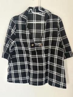 Makers Shirt チェック柄 五分袖ブラウスサイズ9