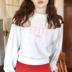 ÉPINE PARIS embroidery sweat white×pinkのサムネイル