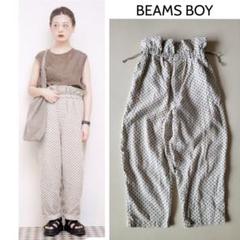 BEAMS BOY】リネンドットキャンディウエストパンツ ゴム水玉