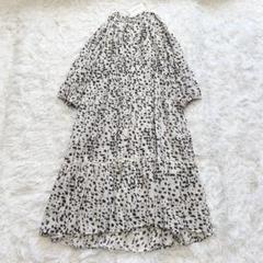 ✨新品タグ付✨24年 クロス&クロス レオパードpt.レースティアードワンピース