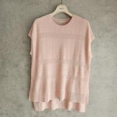 ICB　ミックスパターンサマーニット　ペールピンクS　定価¥13970