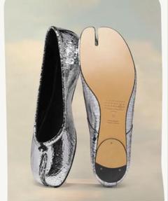 マルジェラ tabi タビ バレエ メタリック スパンコール シルバー 39 シルバー（銀色）系 Maison Margiela Tabi(メゾン マルジェラ