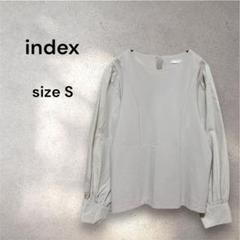 INDEX インデックス 長袖 異素材 カットソー ベージュ系 袖