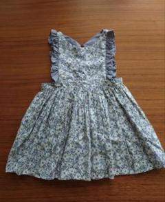 エプロンワンピース　ハンドメイド　リバティ