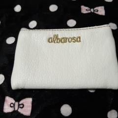 ♡ALBA ROSA♡レザー オフホワイト×ゴールド刺繍ロゴ♡コインケース♡