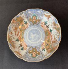 古伊万里 染付小皿 角福 柳風景画 幕末骨董 飾り皿 桐箱 コレクター放出美品 染付 八角鉢 [草花文絵] 小鉢 盛り皿 飾り皿 深鉢 器 和食器