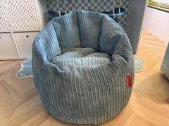 loungepug カドルアップ座椅子 ビーンバッグソファ 水色 コーデュロイ loungepug カドルアップ座椅子 ビーンバッグソファ 水色