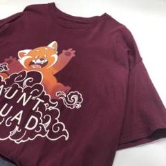 レッサーパンダ アニマル 半袖Tシャツ ボルドー メンズXL相当