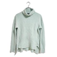 高島屋 カシミヤ100% ニット グリーン L タートルネック 長袖 秋冬 上品