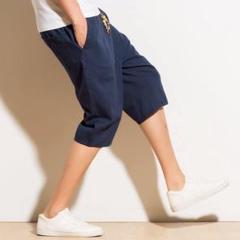 サルエルパンツ メンズ ハーフパンツ 麻 ショートパンツ 7分丈 短パン 夏 M