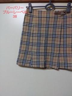 バーバリー ブルーレーベル フレアスカート ノバチェック ベルト ベージュ 36 美品✨《バーバリーブルーレーベル》 ノバチェックフレア