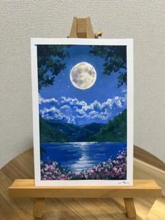 アクリル画 ポストカードサイズ　アクリル絵の具　原画　絵画　イラスト　風景画