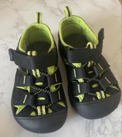 12.5㎝ 美品 KEEN ベビーサンダル 黒/緑