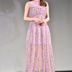 MSGM 花柄　シフォン　ロング　ドレス