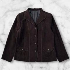 00's vintage ジャケット こげ茶 フェイクスエード 裏地あり 古着