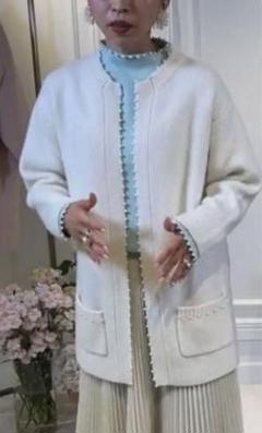 希少ミントグリーン tsuru by mariko oikawa長袖パールニット 希少ミントグリーン tsuru by mariko oikawa長袖パールニット