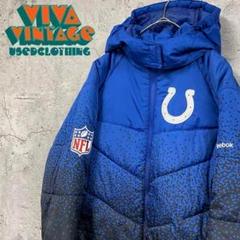 好きに レア【EU古着】リーボックNFLコルツ 中綿刺繍ナイロンジャケット ジャケット・アウター