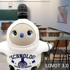 ラボット LOVOT ラボットの服ハンドメイド カレッジ風プリントTシャツブルー