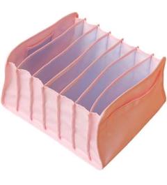 ピンク7マス 衣類 仕切り収納ケース セーター ズボン 薄手 コンパクト