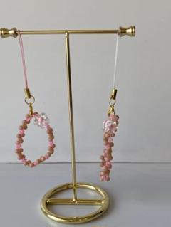 【1】パステルビーズ ハンドメイド チャーム2本セット