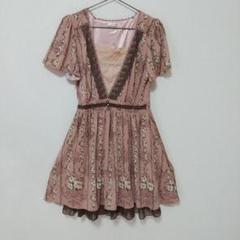 アクシーズファムフラワープリント チュニックワンピース ピンク