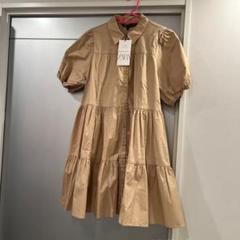 ZARA ザラ　ティアードワンピース　キャメル　M 新品未使用タグ付のサムネイル