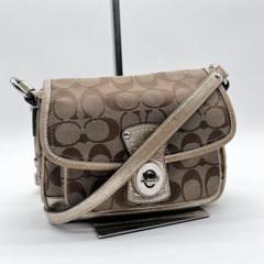 コーチ　COACH　ショルダーバッグ　シグネチャー　 ベージュ×ゴールド
