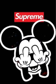 supreme アートポスター パロディー フレーム付き 目隠しミッキー