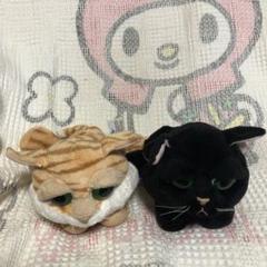 RUSS 虎猫＆黒猫　目でか　寝そべりポーズ　ぬいぐるみ　中古品 RUSS 虎猫＆黒猫 目でか 寝そべりポーズ ぬいぐるみ 中古品