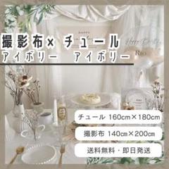 セット商品　チュール アイボリー　背景布 アイボリー　撮影用　誕生日 1